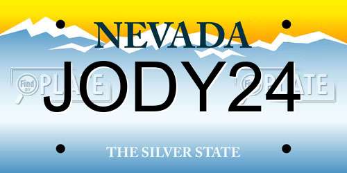 JODY24 Nevada License Plate