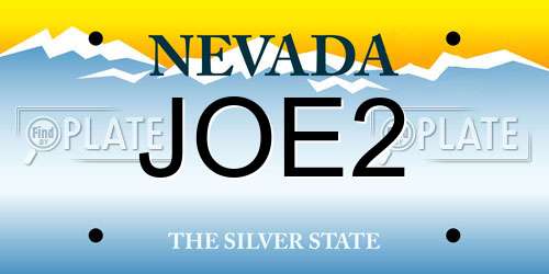 JOE2 Nevada License Plate