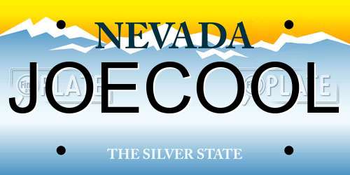JOECOOL Nevada License Plate