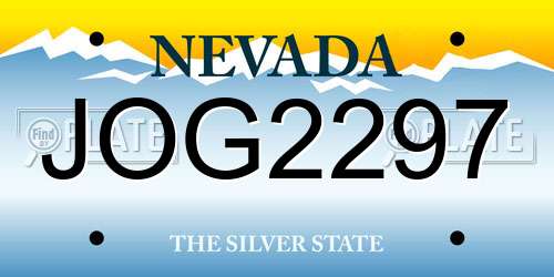 JOG2297 Nevada License Plate