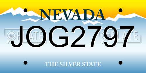 JOG2797 Nevada License Plate