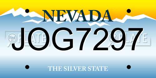 JOG7297 Nevada License Plate