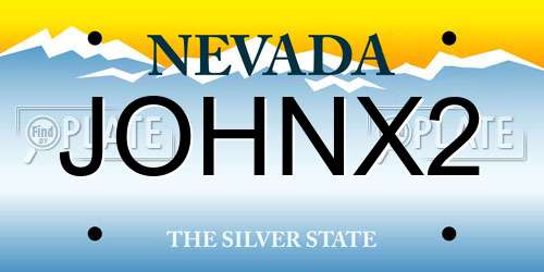 JOHNX2 Nevada License Plate