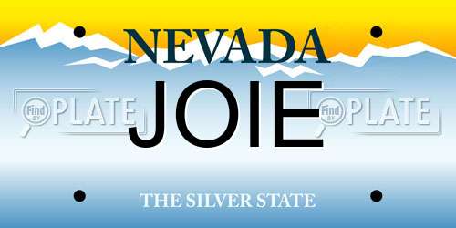 JOIE Nevada License Plate