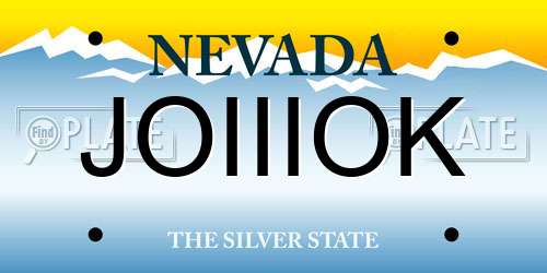JOIIIOK Nevada License Plate
