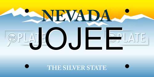 JOJEE Nevada License Plate
