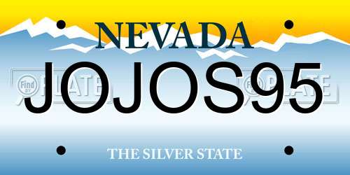 JOJOS95 Nevada License Plate