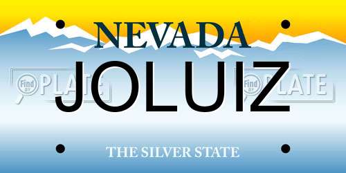 JOLUIZ Nevada License Plate