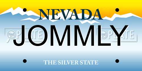 JOMMLY Nevada License Plate