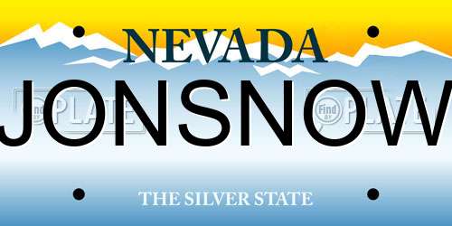 JONSNOW Nevada License Plate