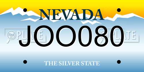 JOO080 Nevada License Plate