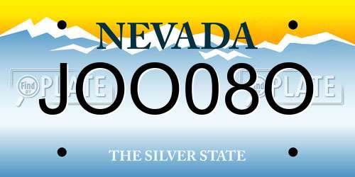 JOO08O Nevada License Plate