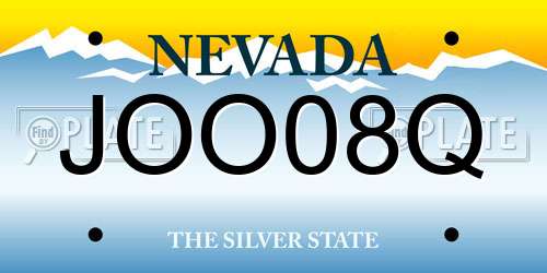 JOO08Q Nevada License Plate