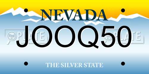 JOOQ50 Nevada License Plate