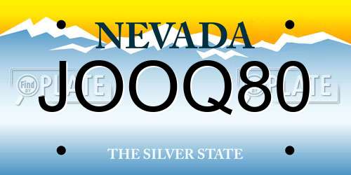 JOOQ80 Nevada License Plate