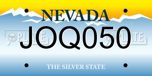 JOQ050 Nevada License Plate