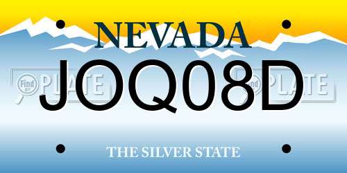 JOQ08D Nevada License Plate
