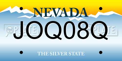 JOQ08Q Nevada License Plate