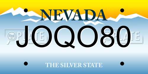 JOQO80 Nevada License Plate