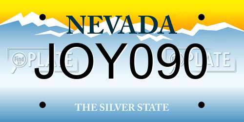 JOY090 Nevada License Plate
