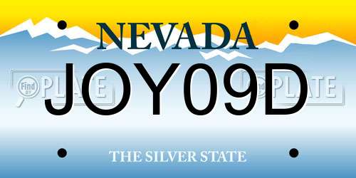 JOY09D Nevada License Plate