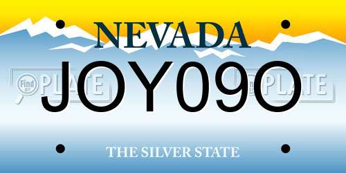 JOY09O Nevada License Plate