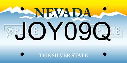 JOY09Q Nevada License Plate