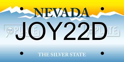 JOY22D Nevada License Plate