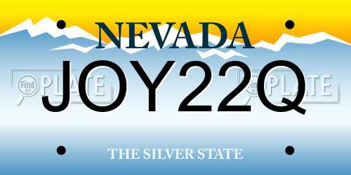 JOY22Q Nevada License Plate