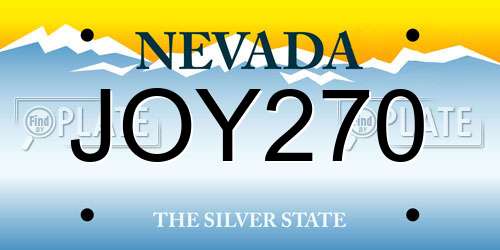 JOY270 Nevada License Plate