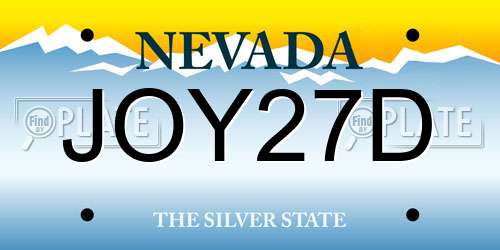JOY27D Nevada License Plate