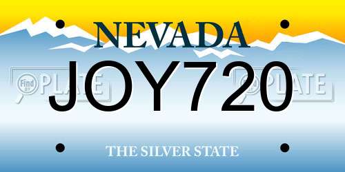 JOY720 Nevada License Plate