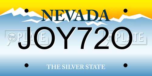 JOY72O Nevada License Plate