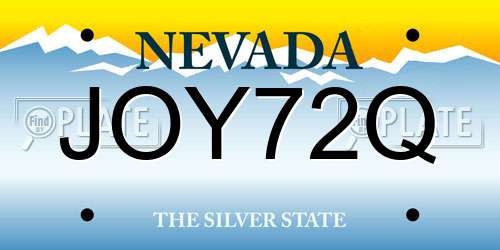 JOY72Q Nevada License Plate