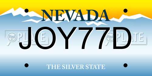 JOY77D Nevada License Plate