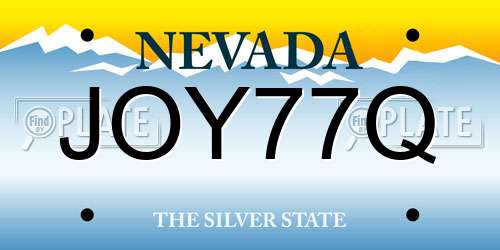 JOY77Q Nevada License Plate