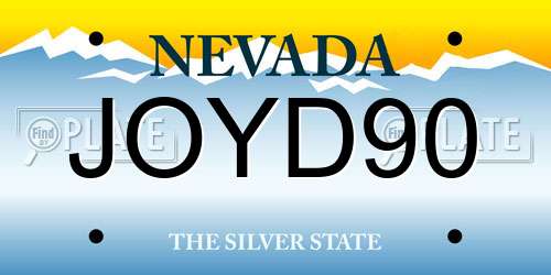 JOYD90 Nevada License Plate