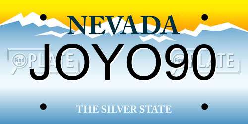 JOYO90 Nevada License Plate