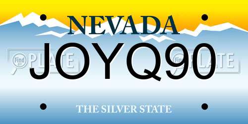 JOYQ90 Nevada License Plate