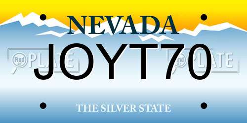 JOYT70 Nevada License Plate