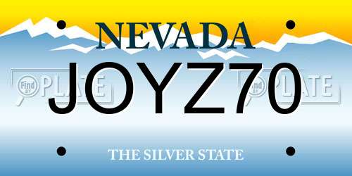 JOYZ70 Nevada License Plate