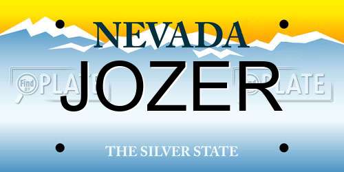 JOZER Nevada License Plate