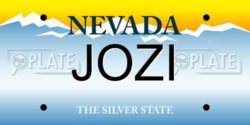 JOZI Nevada License Plate