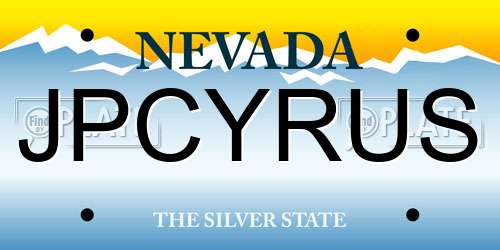 JPCYRUS Nevada License Plate