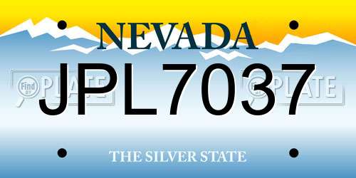 JPL7037 Nevada License Plate