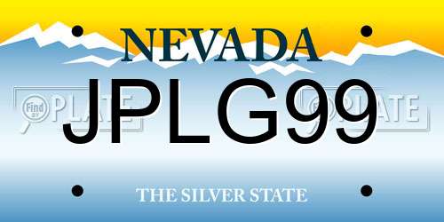 JPLG99 Nevada License Plate