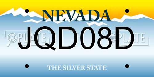 JQD08D Nevada License Plate