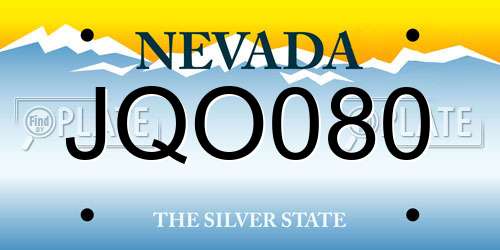 JQO080 Nevada License Plate