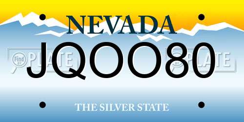 JQOO80 Nevada License Plate