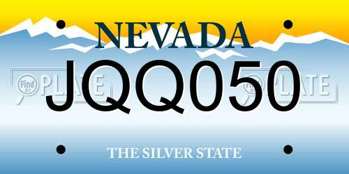 JQQ050 Nevada License Plate